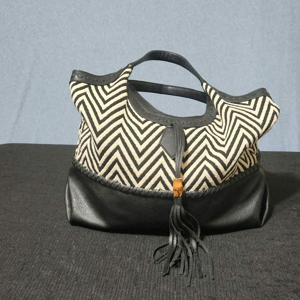 Big Buddha zigzag faux leather shoulder bag